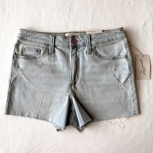High-Rise Midi Shorts Super Stretch Denim Universal Thread Light Blue